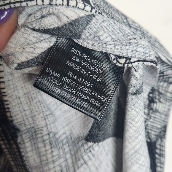 KAMALIKULTURE PRINTED BLACK MESH KNEE LENGTH DRESS -SIZE SMALL - Picture 4 of 4